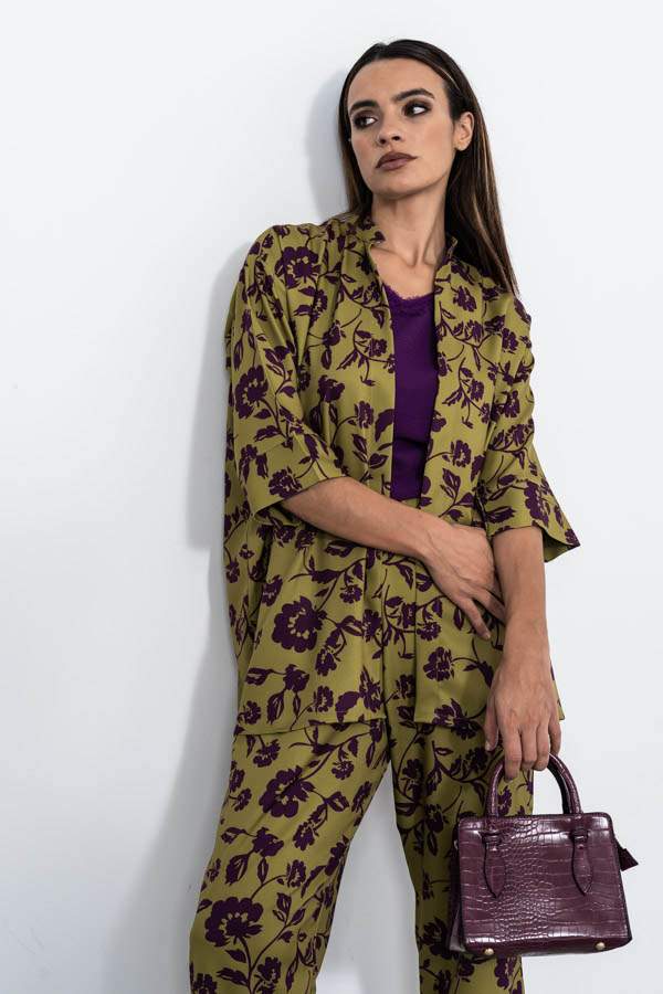 CHAQUETA HOLGADA SILUETA FLOR