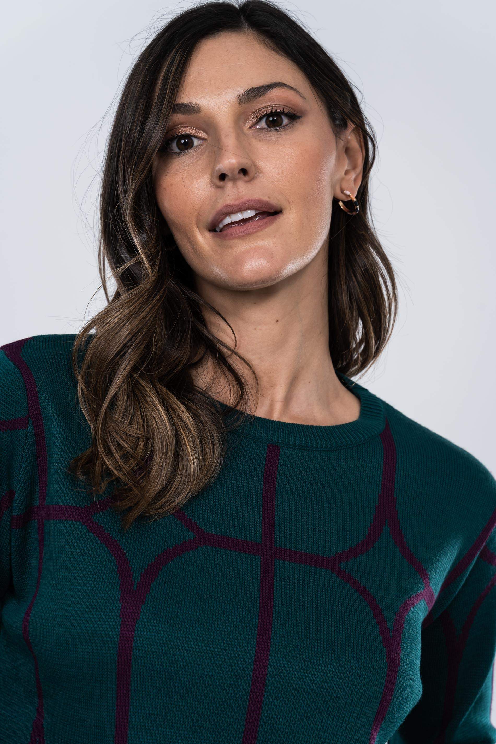 JERSEY JACQUARD GEOMETRICO VERDE