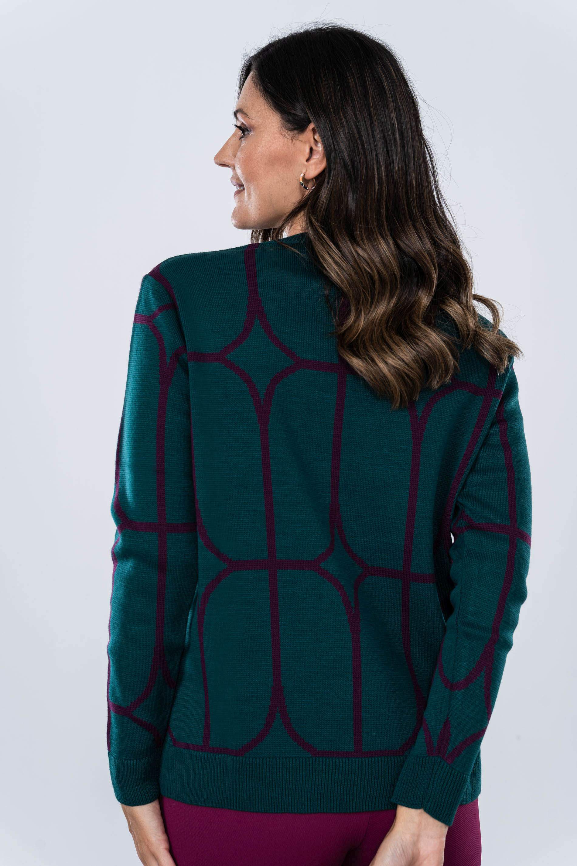 JERSEY JACQUARD GEOMETRICO VERDE