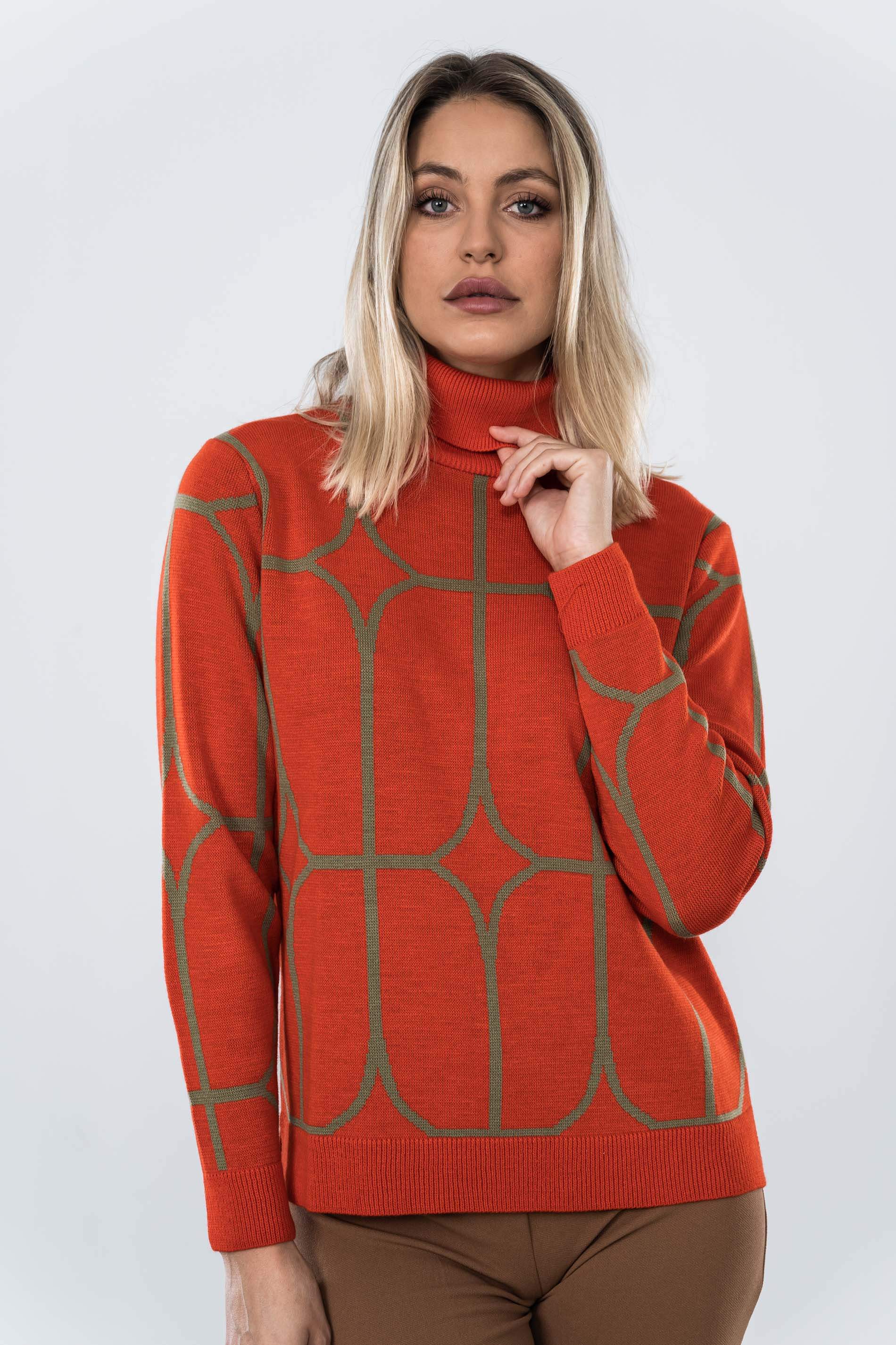 JERSEY JACQUARD GEOMETRICO C CISNE CALDERA