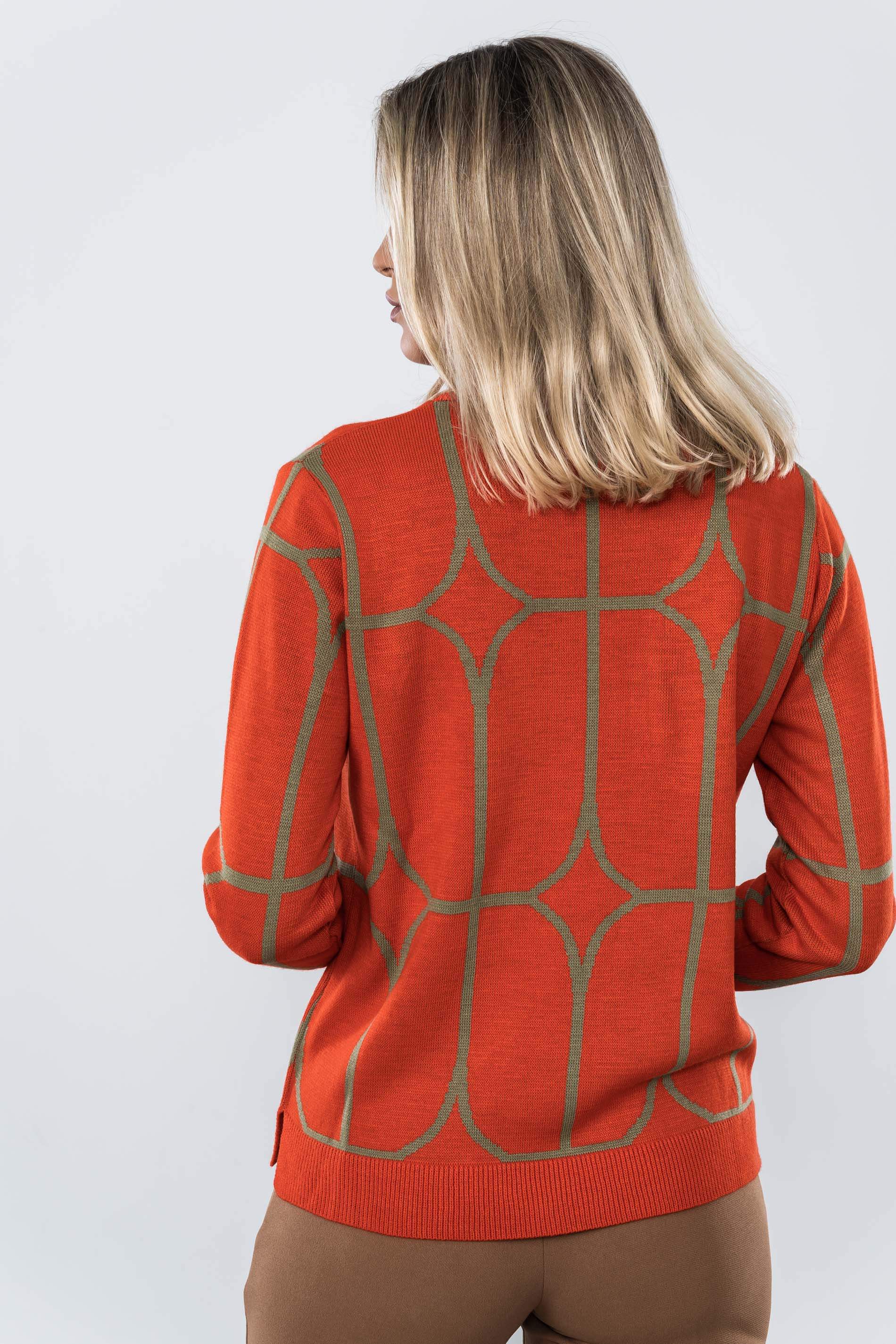 JERSEY JACQUARD GEOMETRICO C CISNE CALDERA