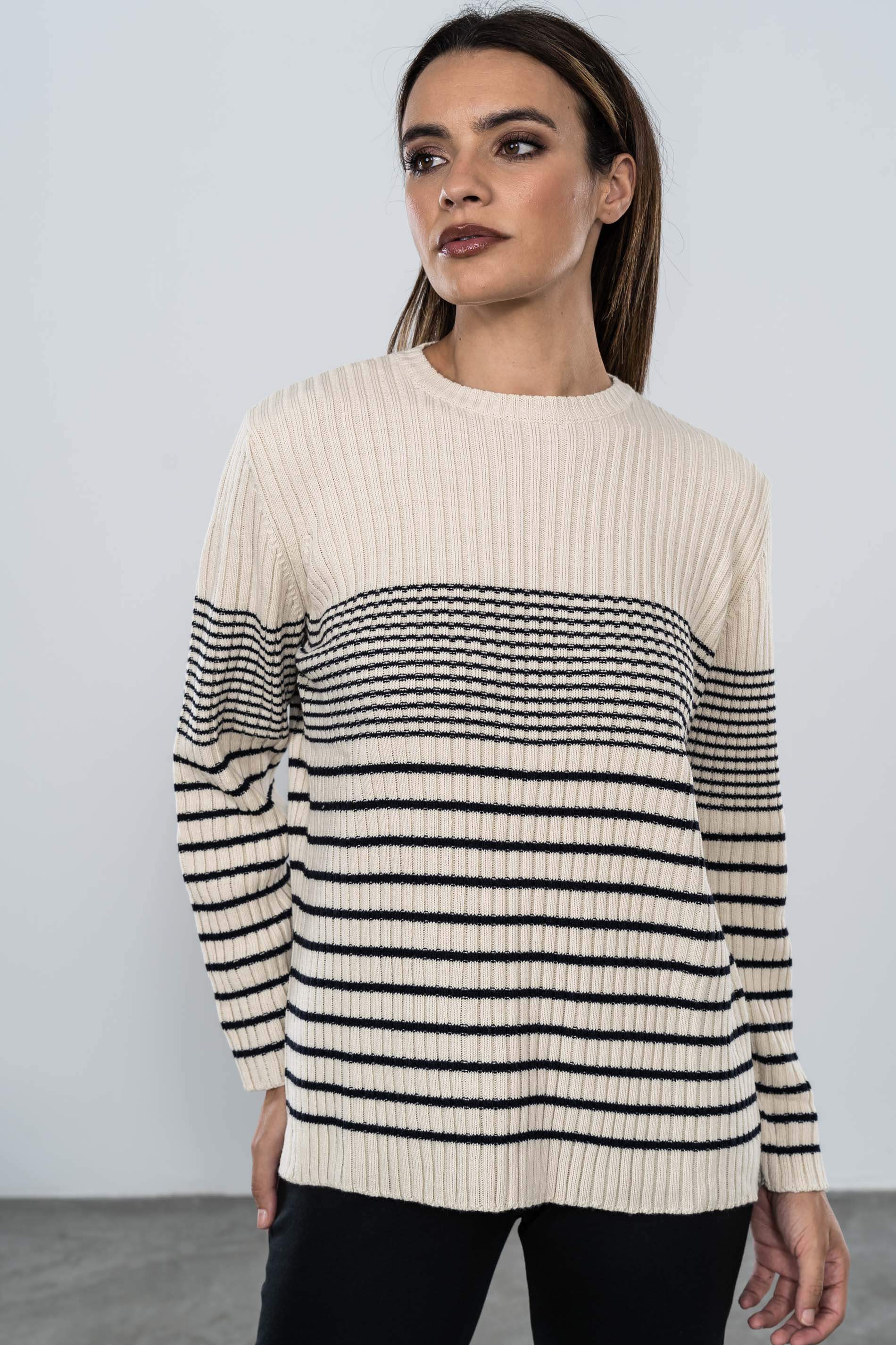 JERSEY CANALE RAYAS C CAJA BEIGE