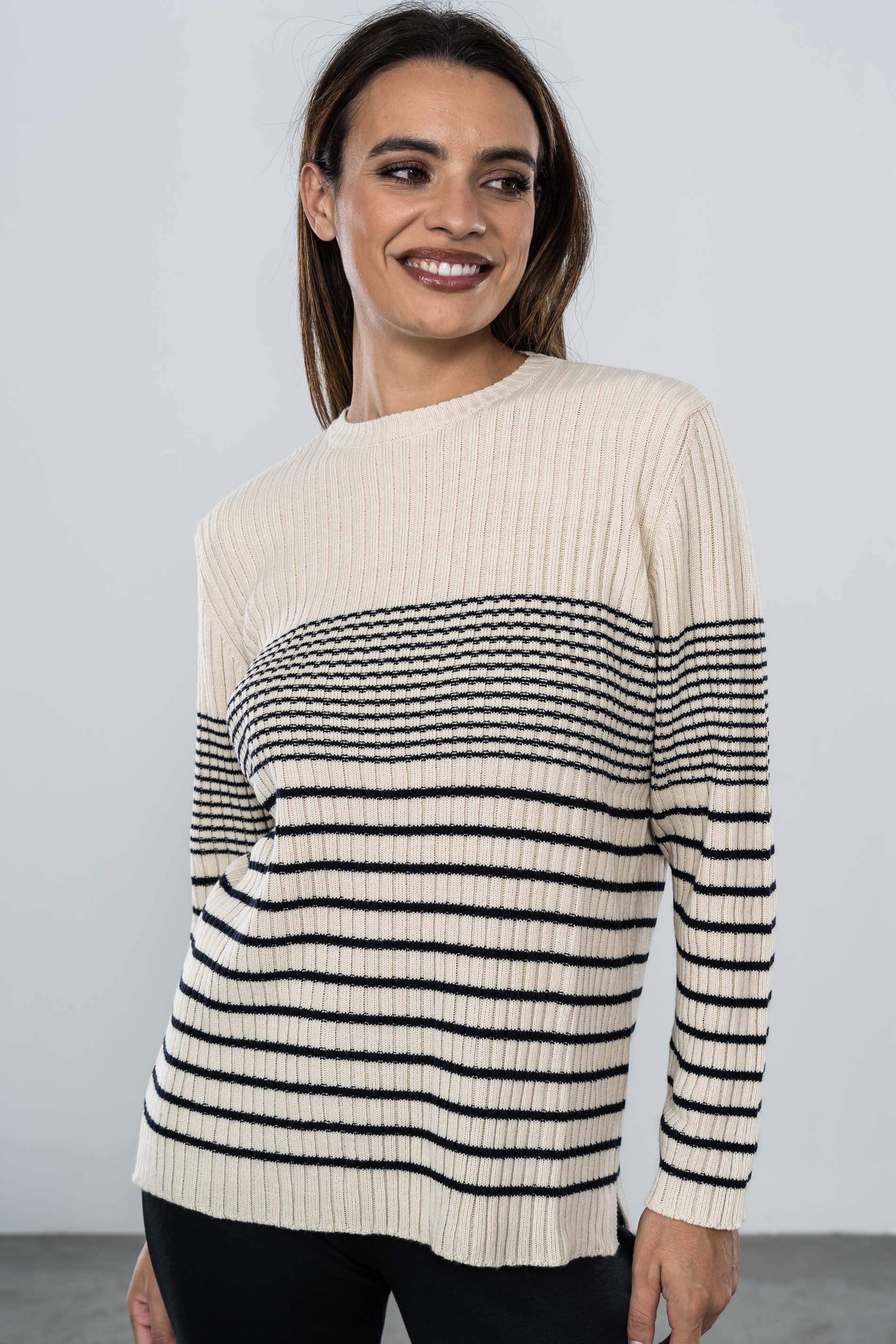 JERSEY CANALE RAYAS C CAJA BEIGE