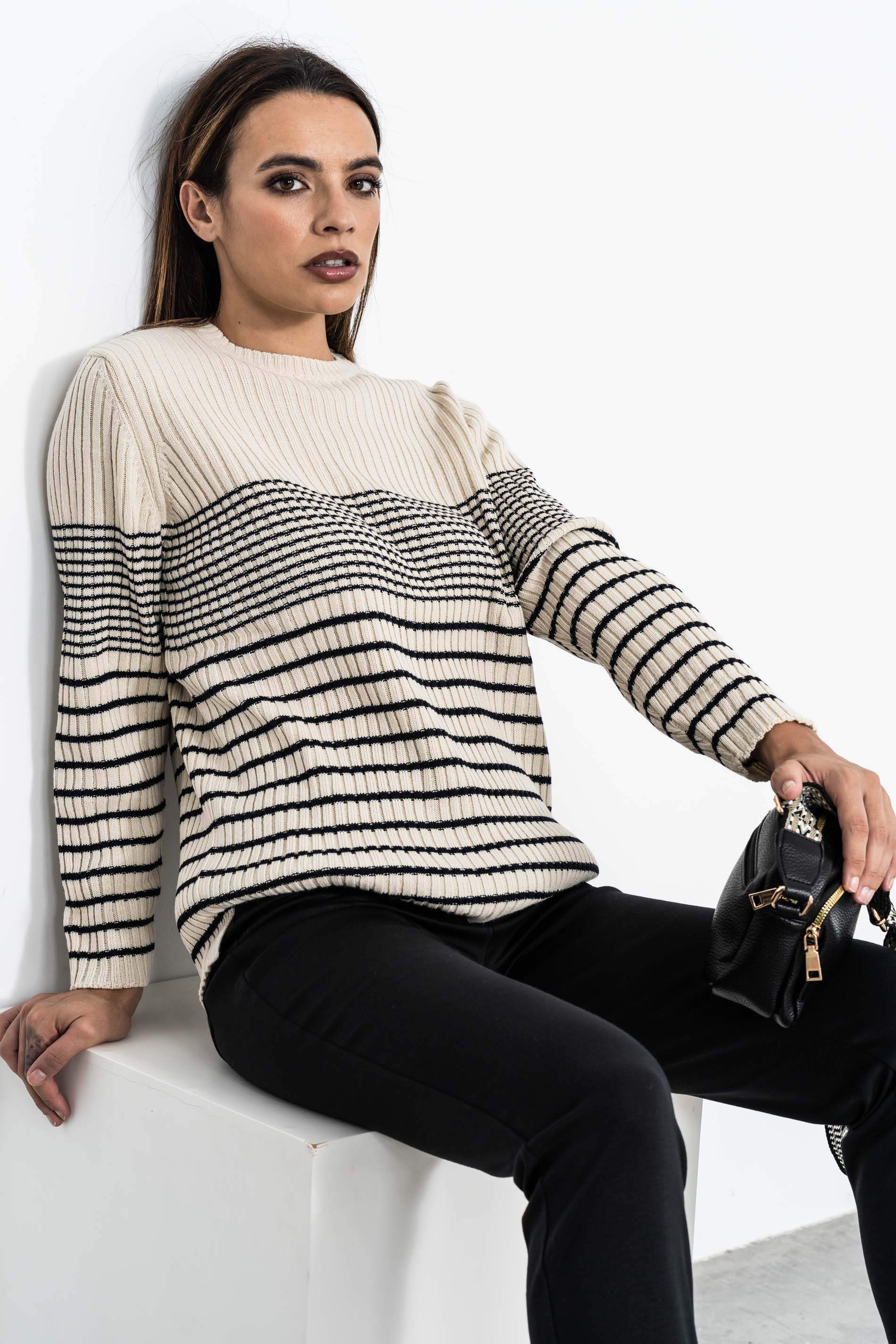 JERSEY CANALE RAYAS C CAJA BEIGE