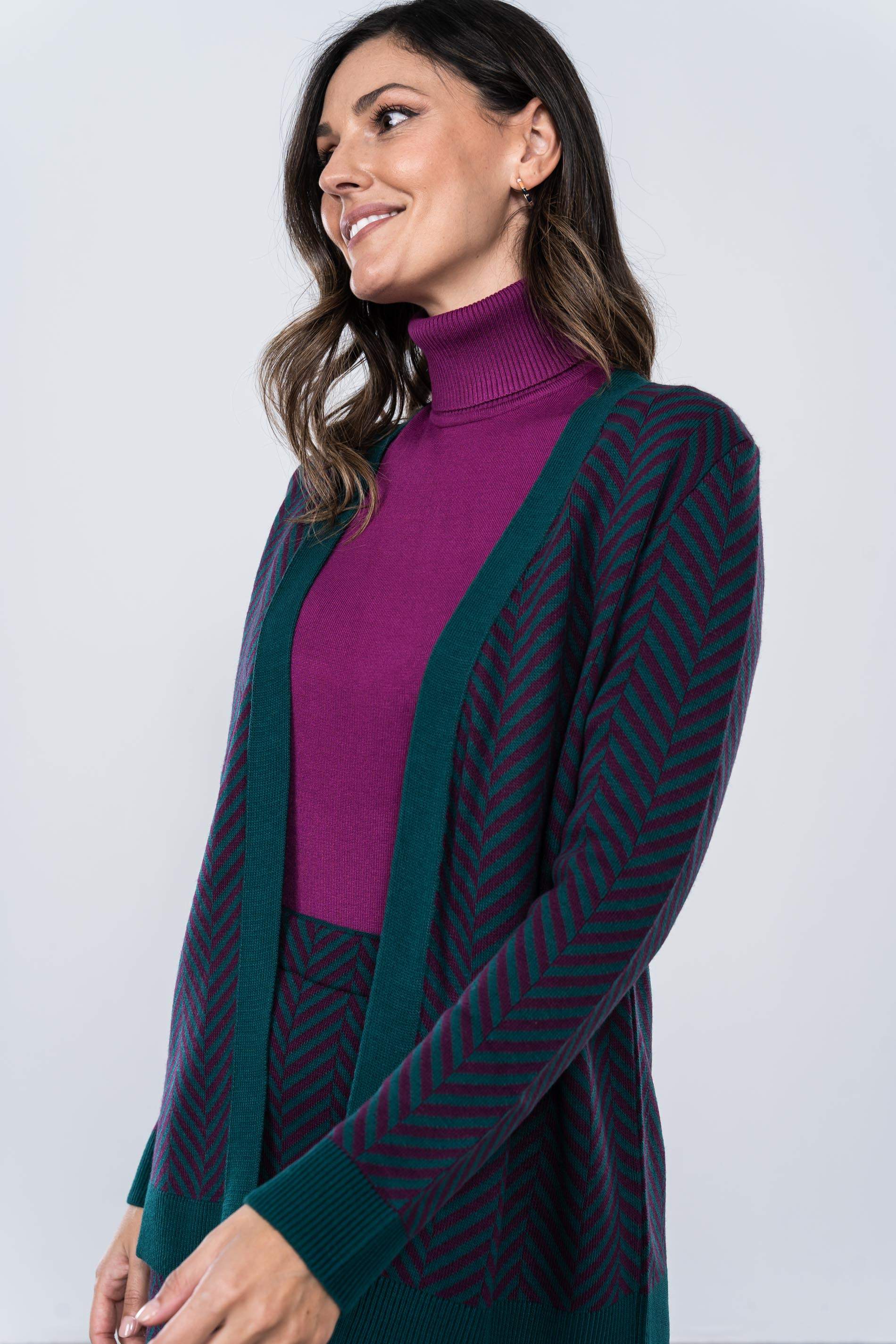 CHAQUETA ESPIGA BICOLOR VERDE