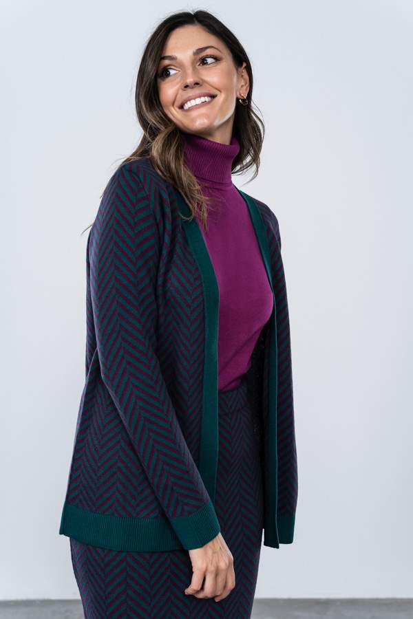 CHAQUETA ESPIGA BICOLOR VERDE