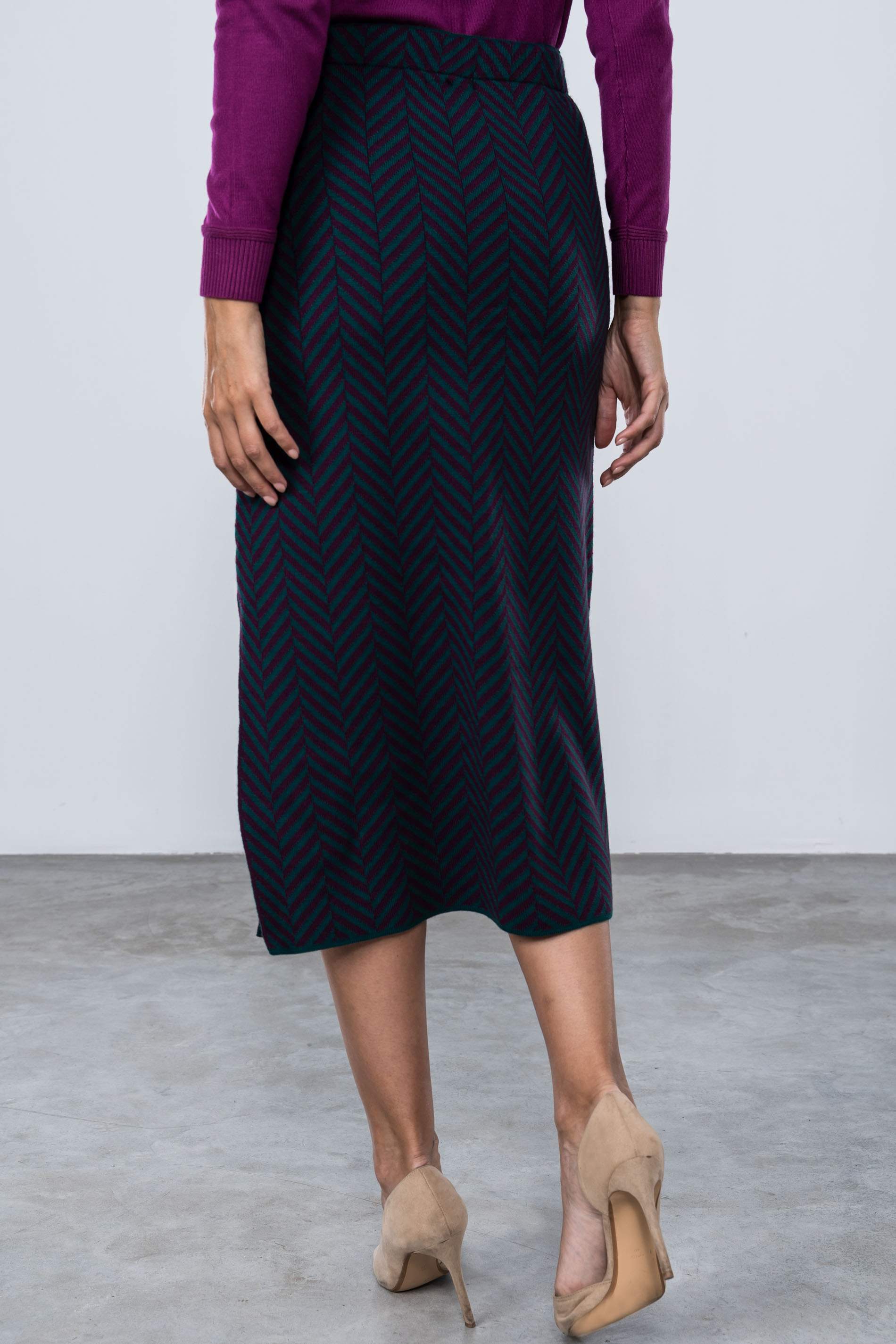 FALDA ESPIGA BICOLOR VERDE