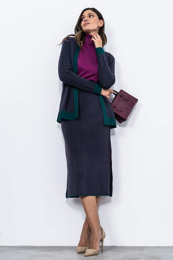 FALDA ESPIGA BICOLOR VERDE