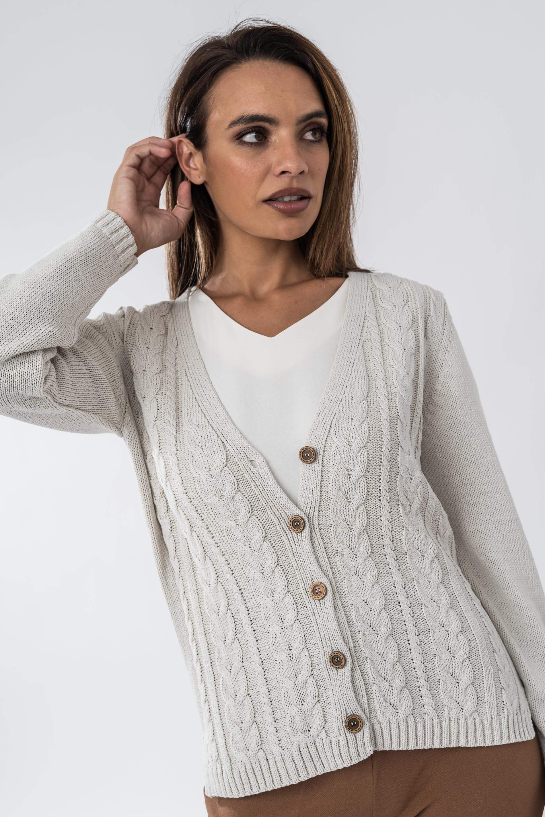 CHAQUETA TODO OCHOS CINTA BEIGE