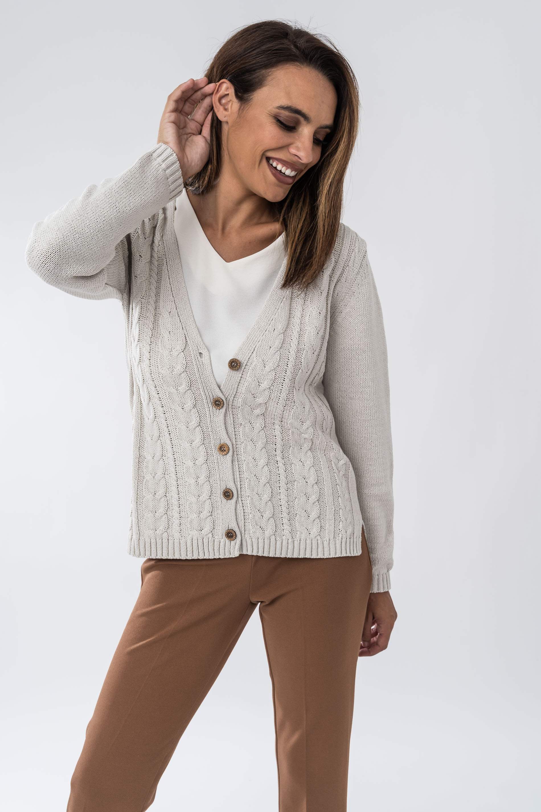CHAQUETA TODO OCHOS CINTA BEIGE
