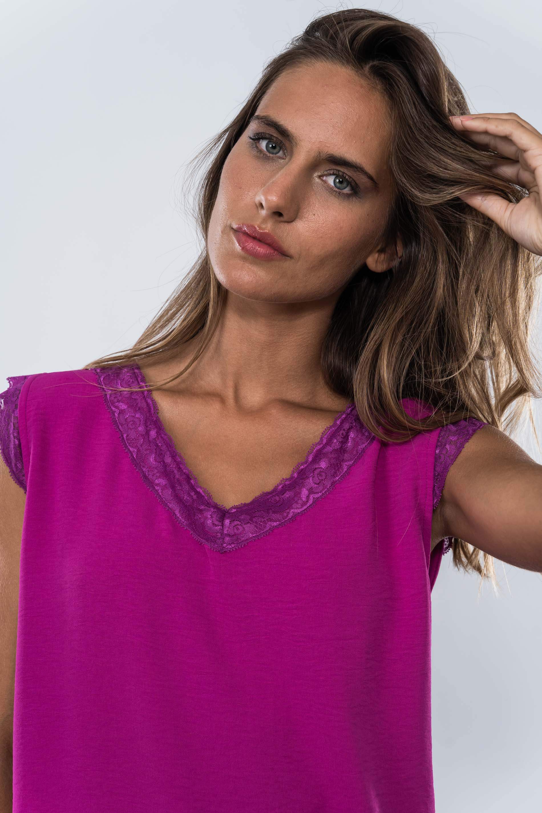 BLUSA COMBINADA ENCAJE BUGANVILLA