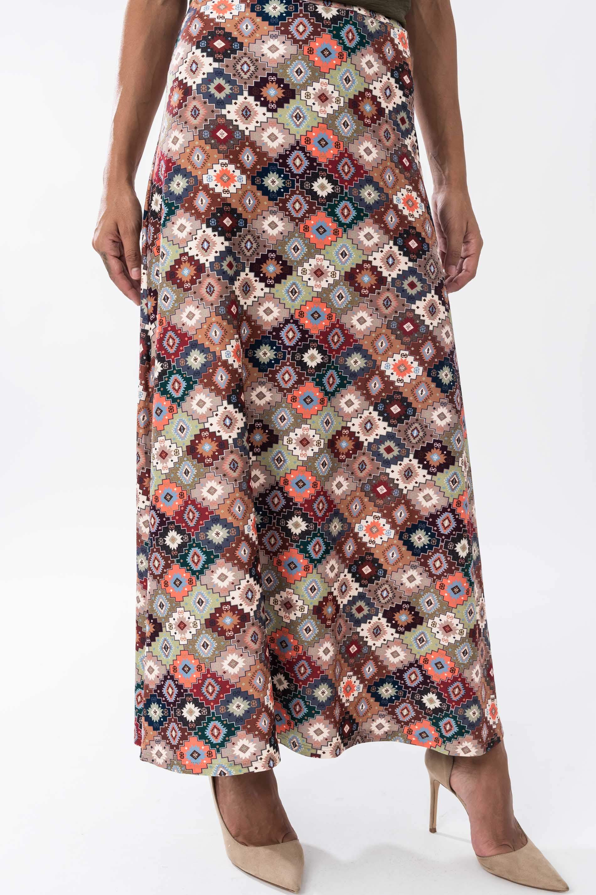 FALDA LARGA ABERTURAS AZTECA CAMEL