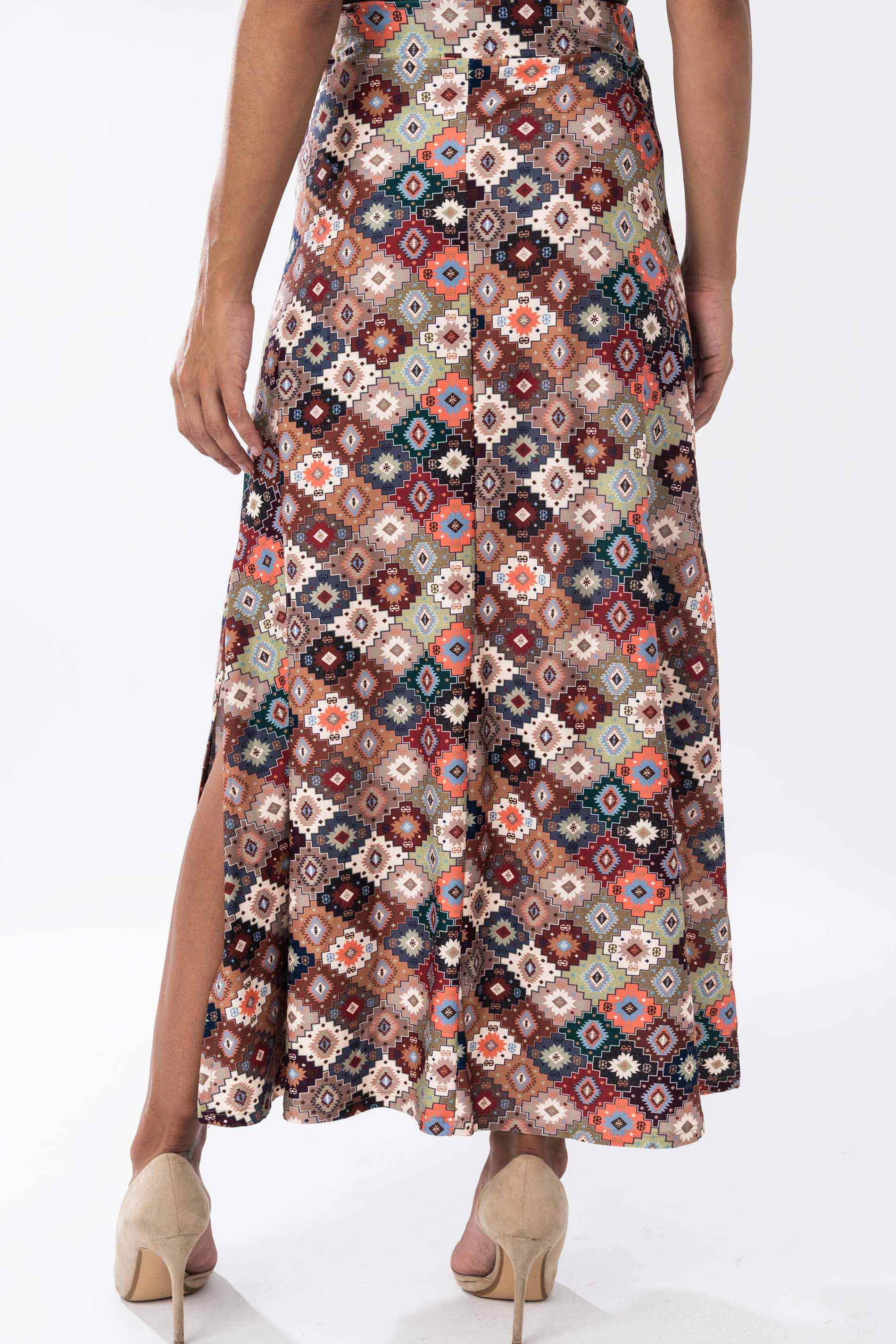 FALDA LARGA ABERTURAS AZTECA CAMEL