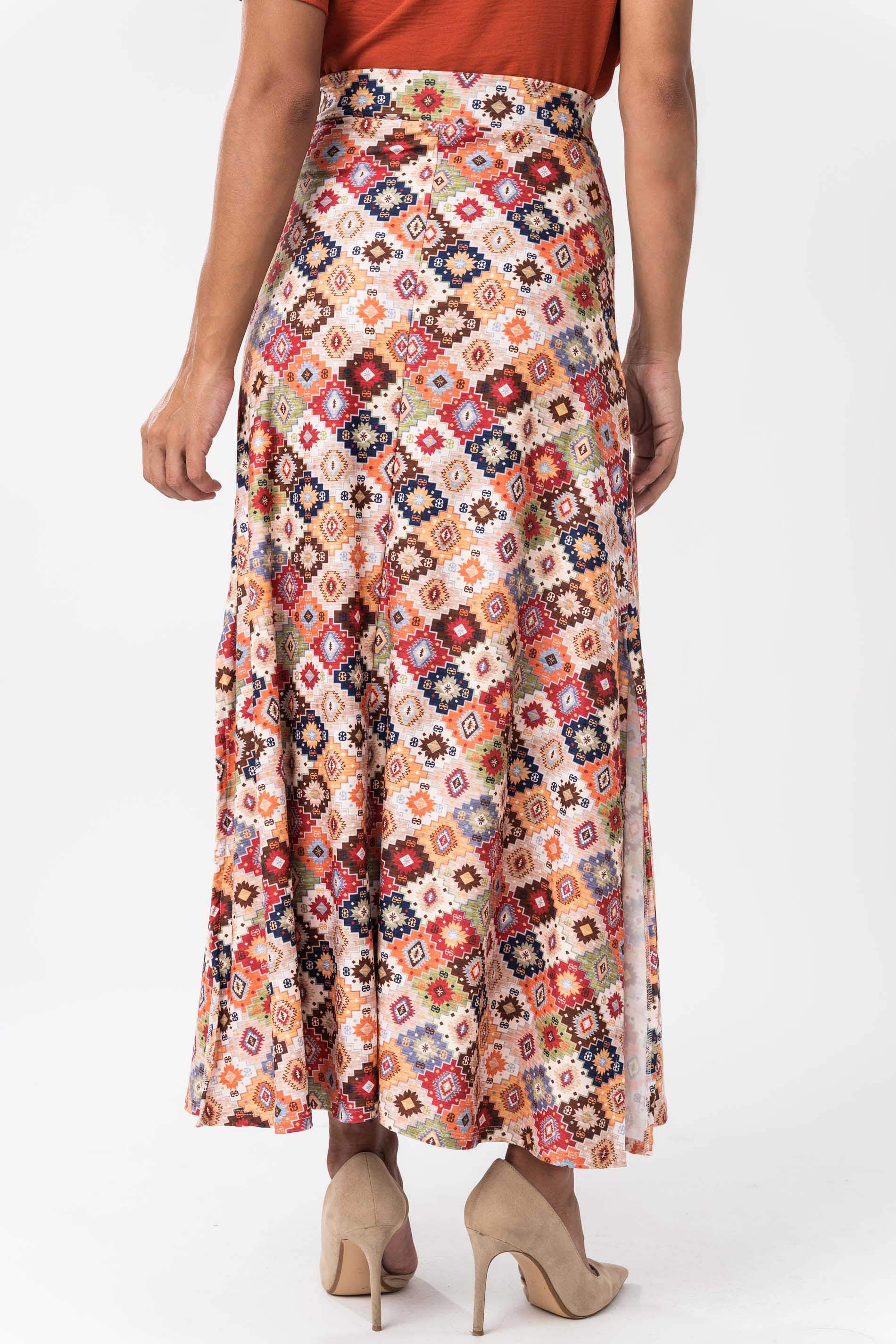 FALDA LARGA ABERTURAS AZTECA BEIGE