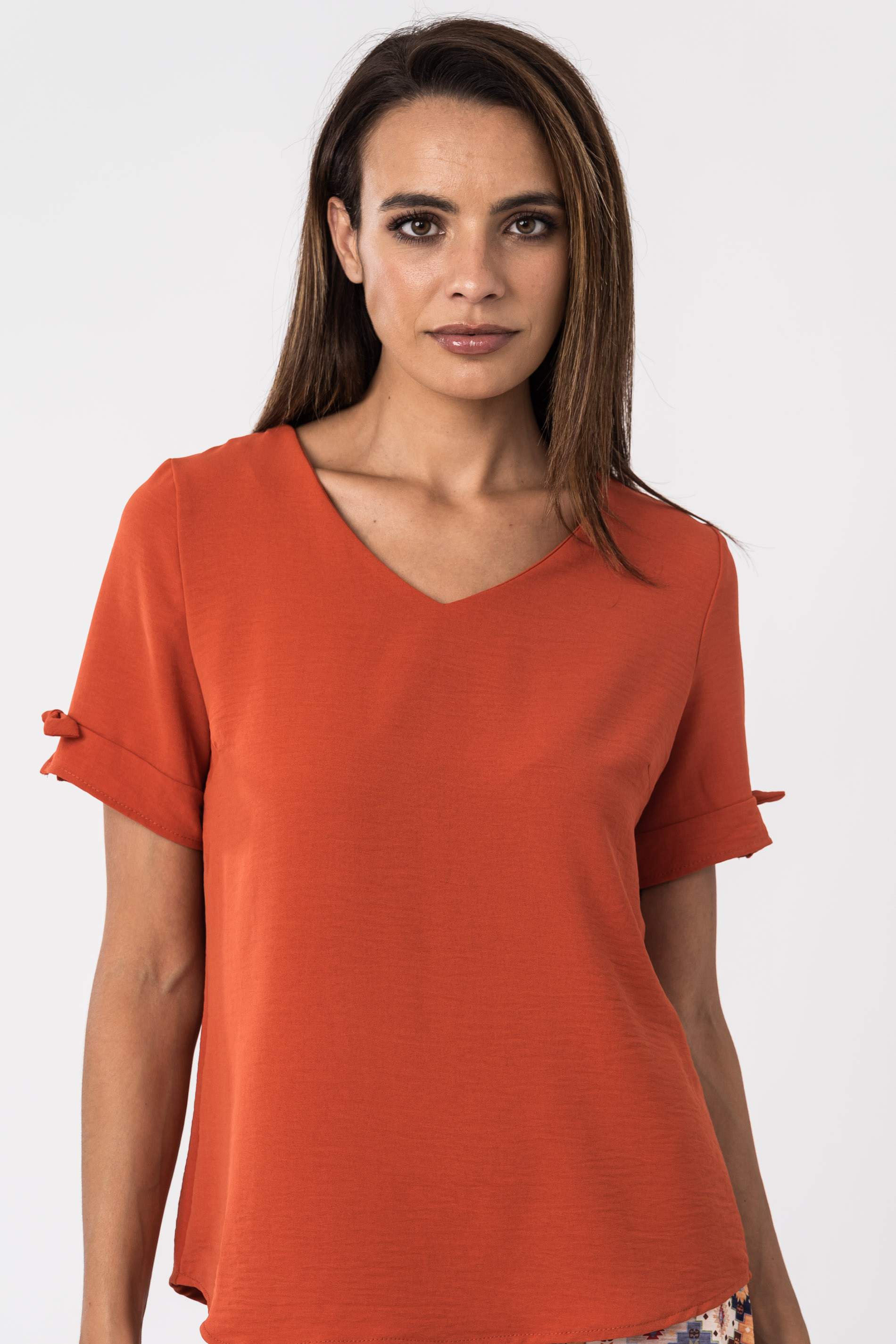 BLUSA DETALLE LAZO MANGA CORTA CALDERA