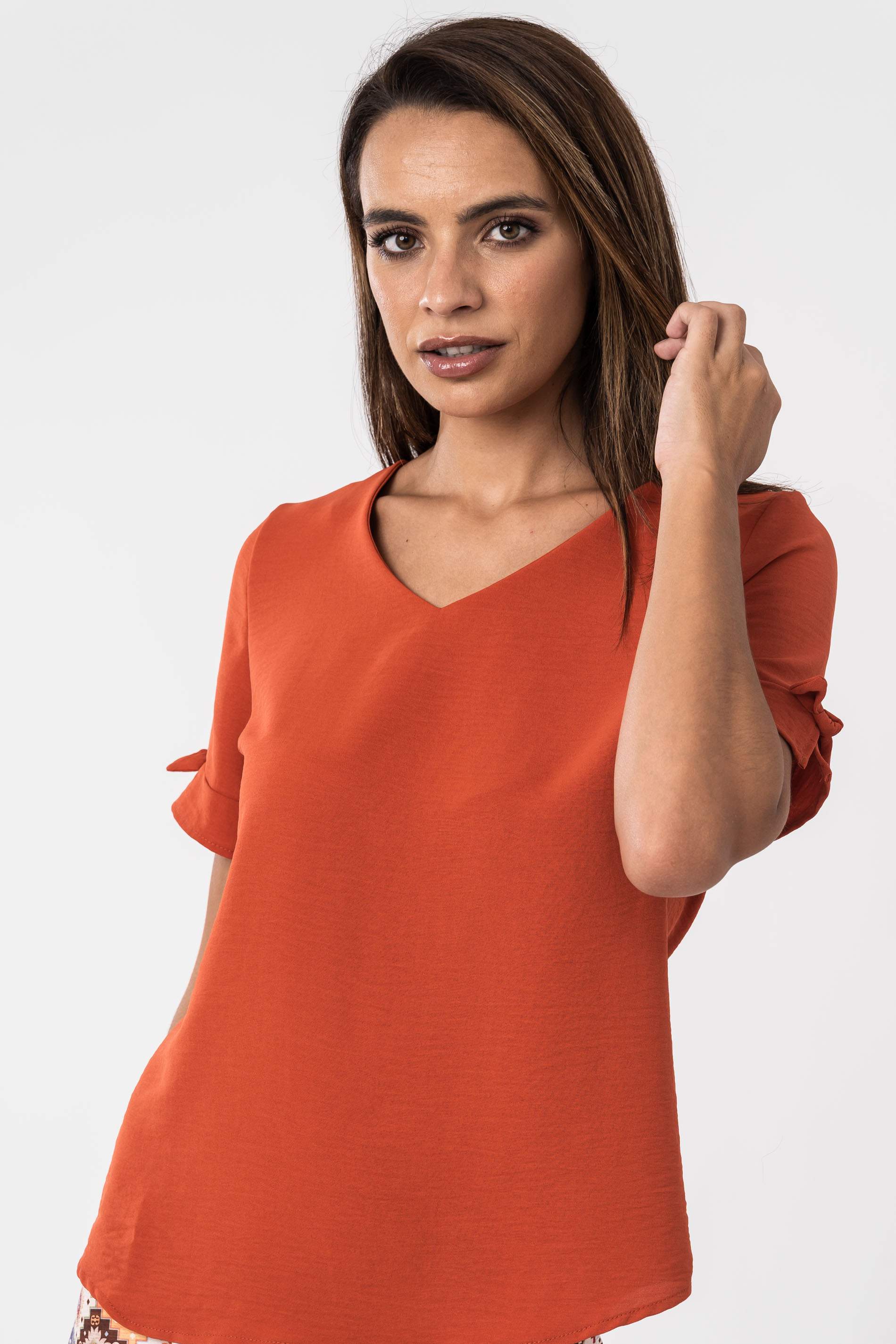 BLUSA DETALLE LAZO MANGA CORTA CALDERA