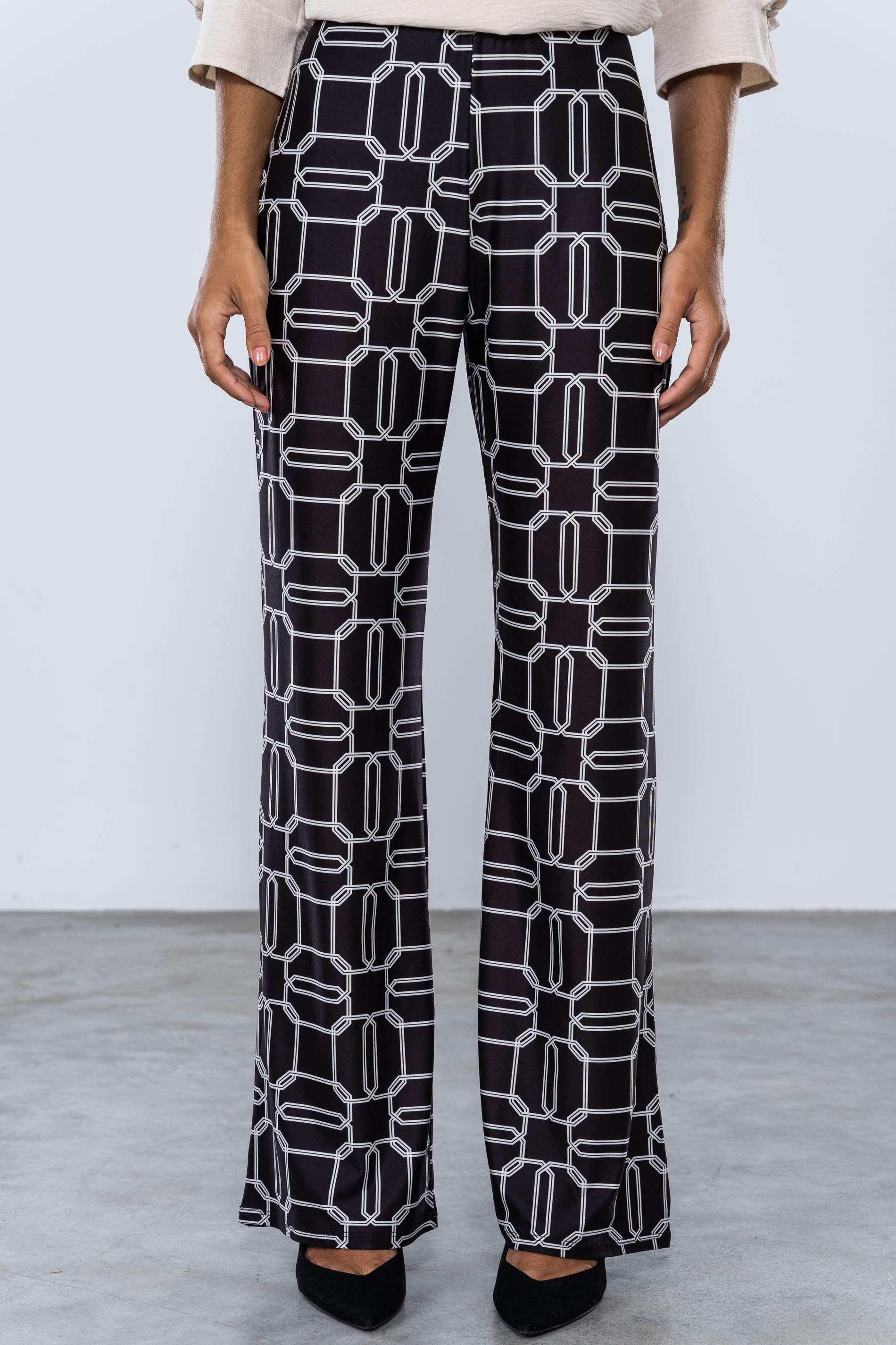 PANTALON BICOLOR GEOMETRICO