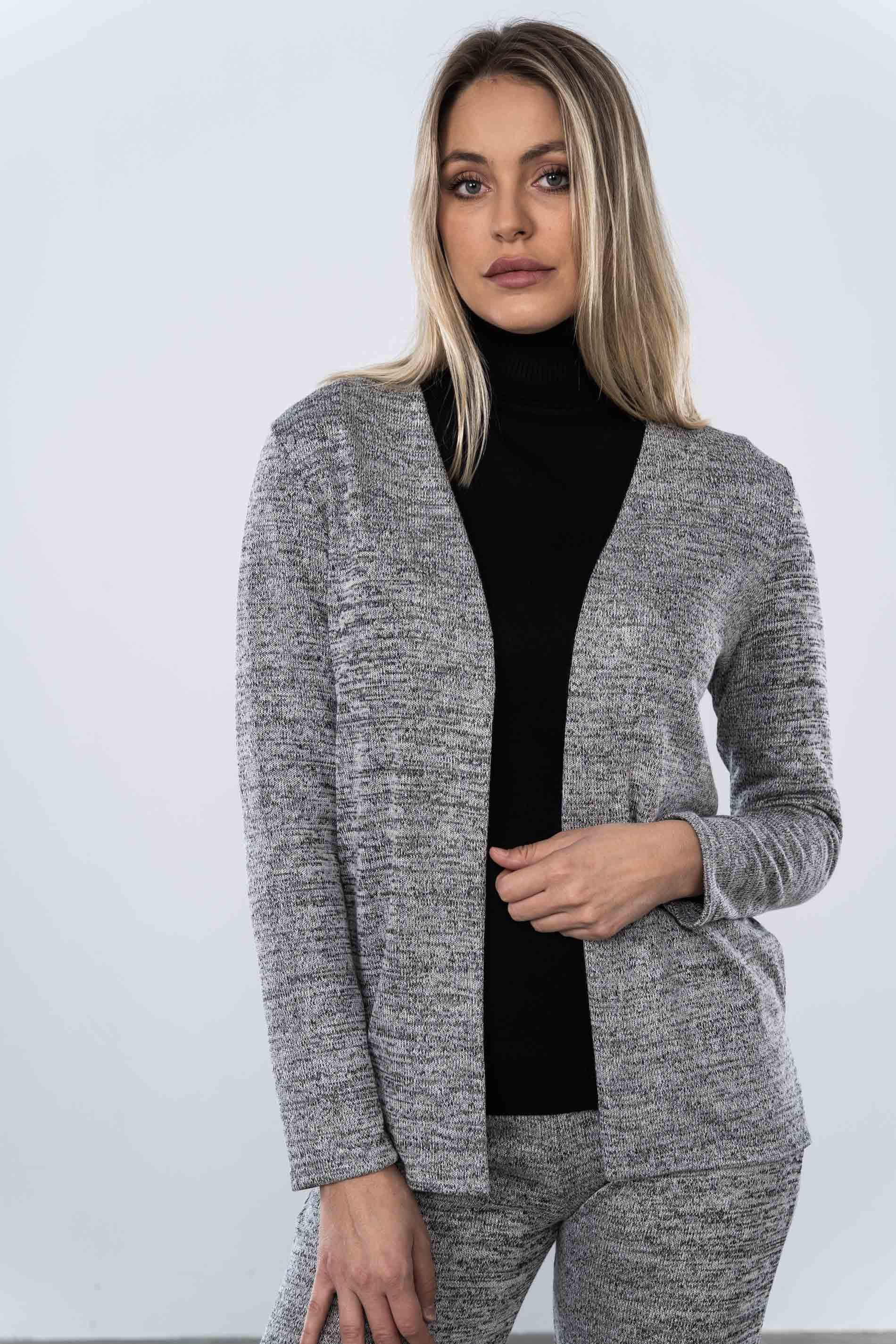 CHAQUETA PUNTO MEZCLA GRIS