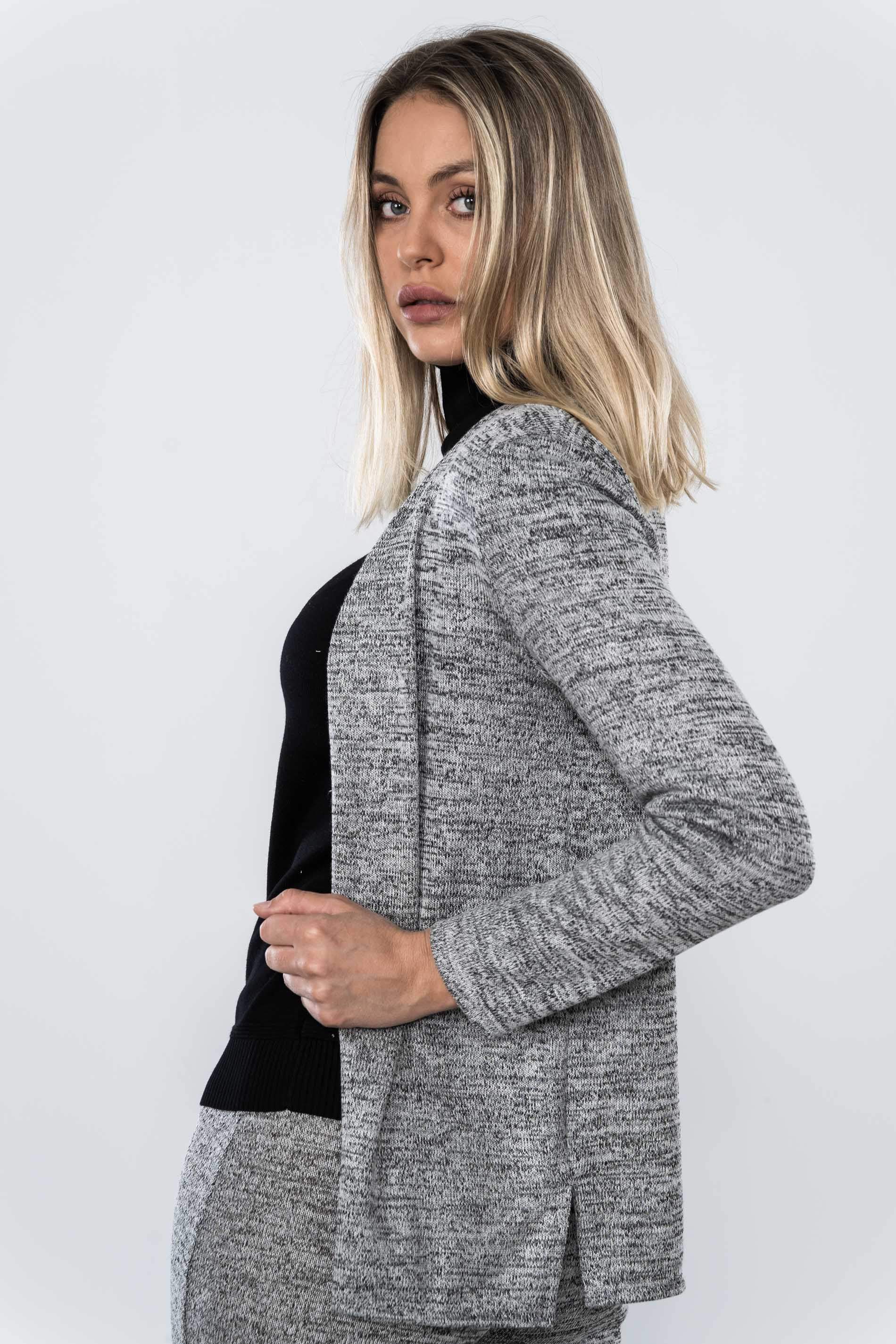 CHAQUETA PUNTO MEZCLA GRIS